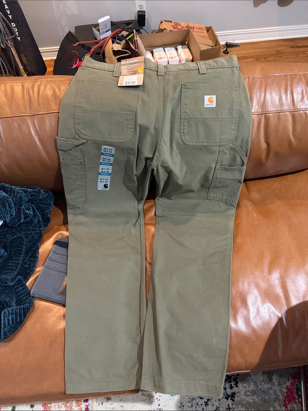 Carhartt Men's Cargo Work Pants in Olive